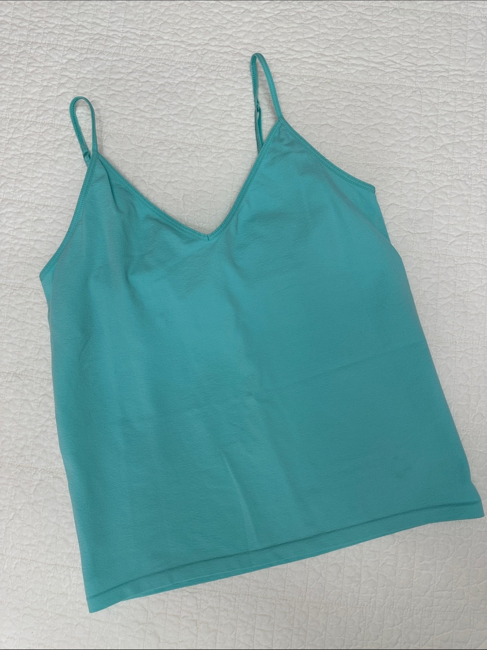 Banana Republic Large Built In Bra Aqua Spaghetti Strap Camisole Like New